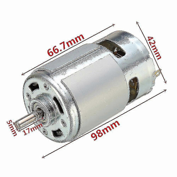 775 DC 12V-36V 3500-9000rpm Motor Kullager Högt Vridmoment Hög Effekt Lågt Ljud DC Motor Tillbehör [Db]