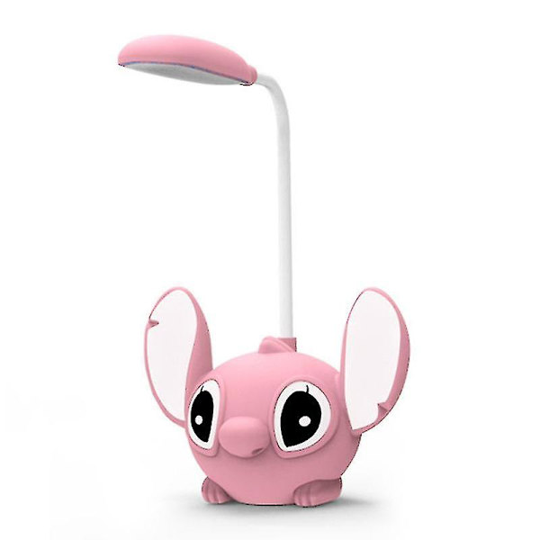1 stk Disney Anime Stitch skrivebordslampe øyebeskyttelse LED nattlys USB bordlampe god premium [DB] Pink one size