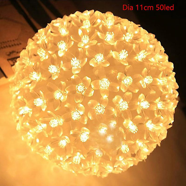 Led körsbärsblomma boll lampa dekorativ lampa blomma boll hängande ljus festleksak [DB] A1