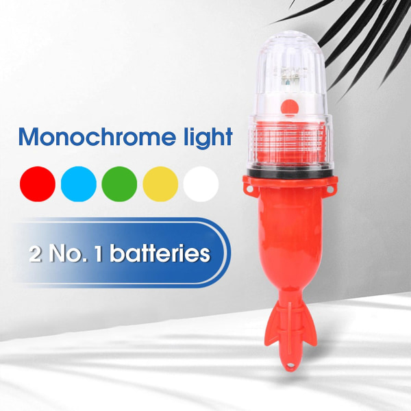 Kaesi Single Flash Fishing Far Lighting Range Automatisk lyskontroll Slitebestandig bøye fiskenett lys for utendørs DB Red