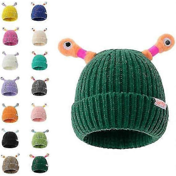 Talven Vanhemman ja Lapsen Söpö Loistava Pieni Monsteri Neulehattu, Hauska Söpö Monsteri Pipo, Hauska Loistava Monsteri Neulehattu DB Dark Gray