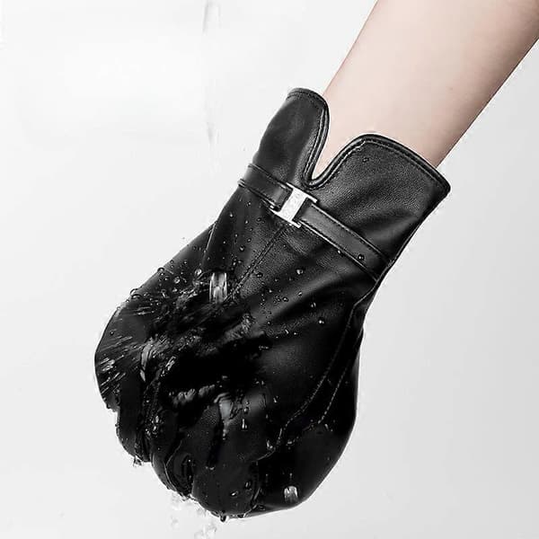 Damefårskindshandsker, touch screen, blød isolering, kørsel læderhandsker DB Black S