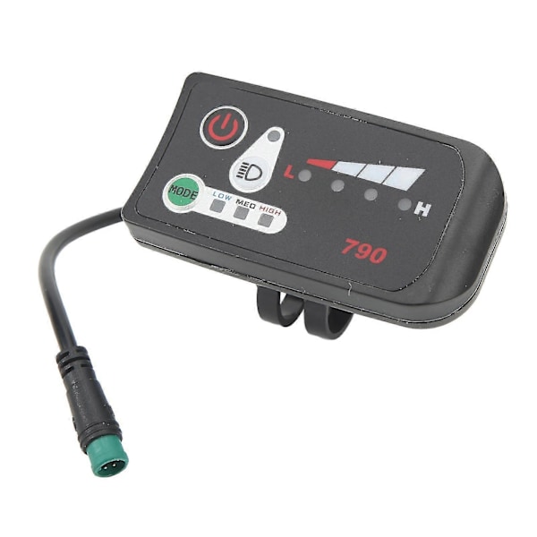 Elektrisk Cykel LED Strømdisplay Panel Elektrisk Cykel Modifikation Display Meter Med Vandtæt 5p Hanstik Til 22.2mm Styr [db] 36V