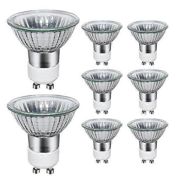 Pakke med 8 GU10 halogenlamper, 220V GU10 halogen spotlight lamper 2800K varm med [DB] 35W