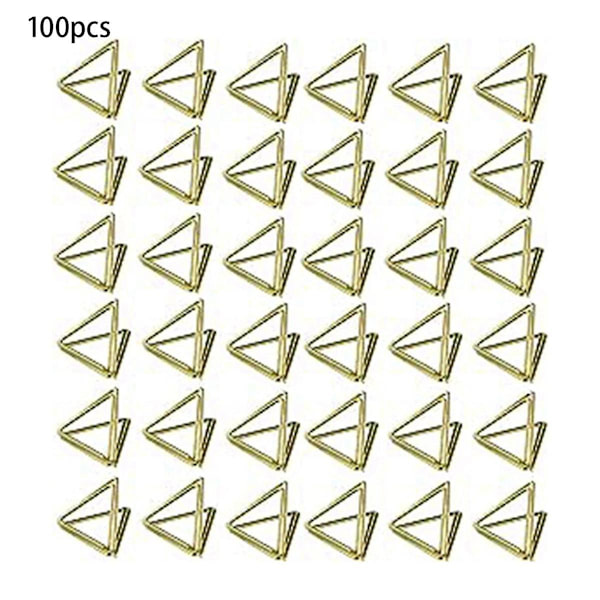 100 kappaletta pöytäkortinpidikkeitä Kolmion muotoinen kortinpidike Mini metallikuva Pöytäkortinpidike Hää Ca
