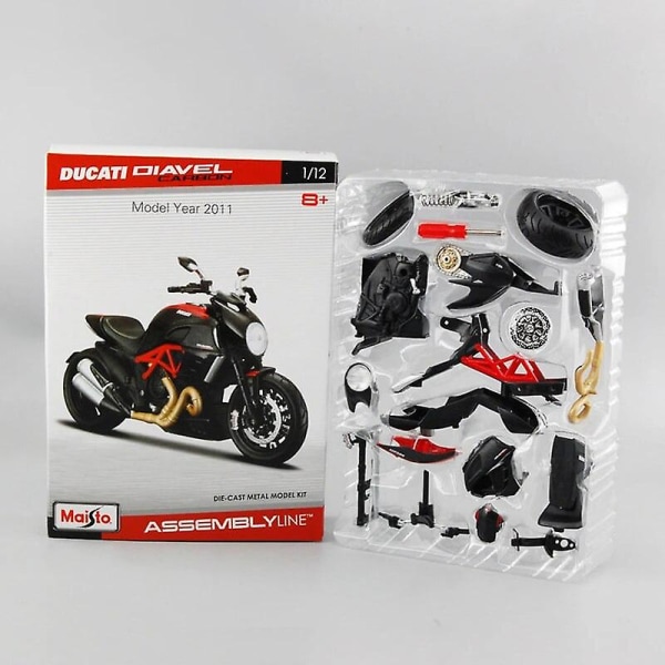 Maisto 1/12 Kawasaki H2r Ninja -kokoonpantu moottoripyörän pienoismalli, leluajoneuvo, kokoelma, iskunvaimennin, maastoauto, lelu Db Diavel