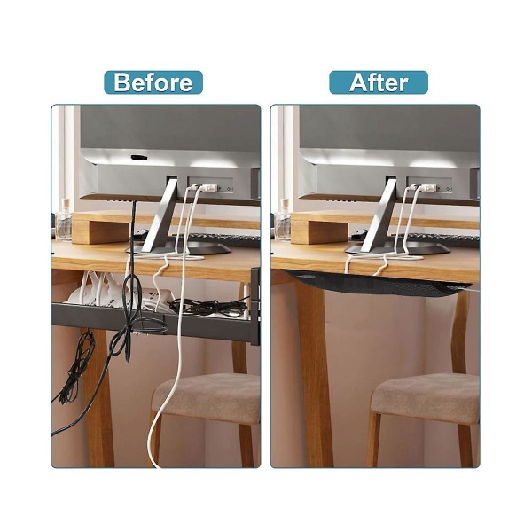 Under Desk Net, Under Table Cord Management Mesh Organizer Flexible Wire Hiders 50x25cm