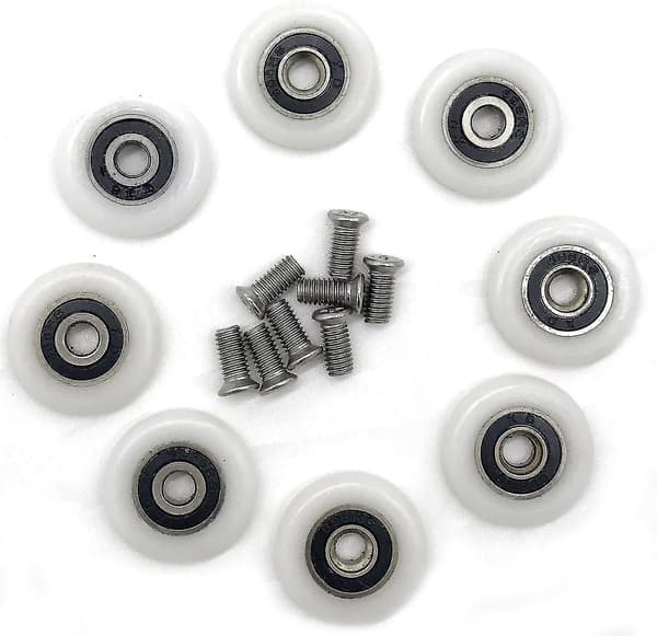 8 Duschdörrsrullar Hjul Rulllager Rullar {DB} 20mm