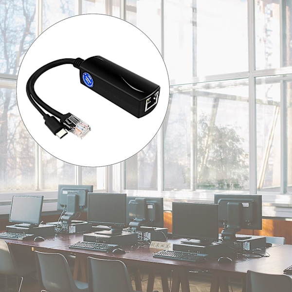 Poe-jakaja Usb-c 5v Gigabit Poe Usb-c-sovitin Ieee 802.3af Yhteensopiva Ip [DB]:lle