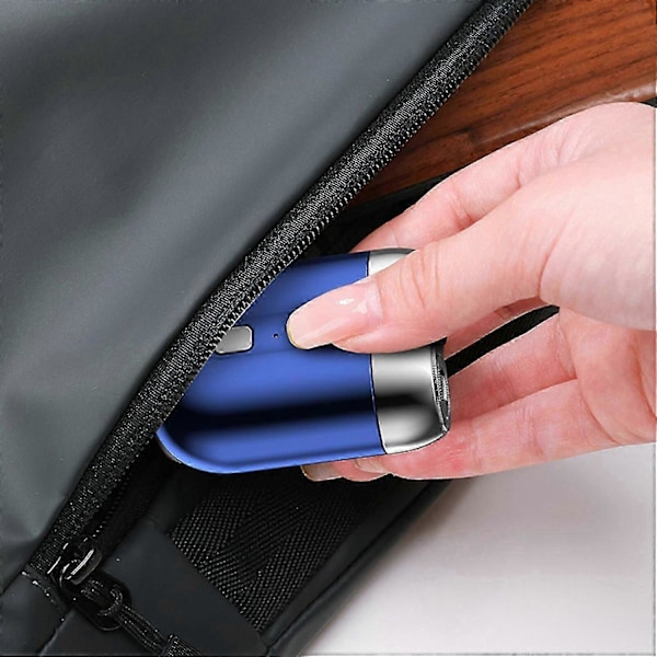 Elektrisk rakhyvel med dubbla huvuden för män - Mini USB-rakapparat, portabel, tvättbar [DB] Silver