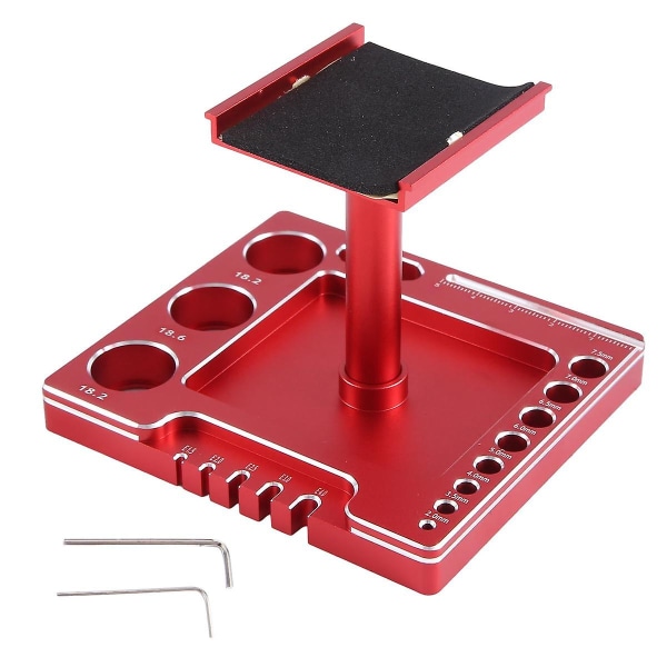 Metal Rc Car Work Stand Repair Workstation Assembly Platform 360 Degree Rotation For Trx4m Fms Scx24 1/18 Rc Car Red