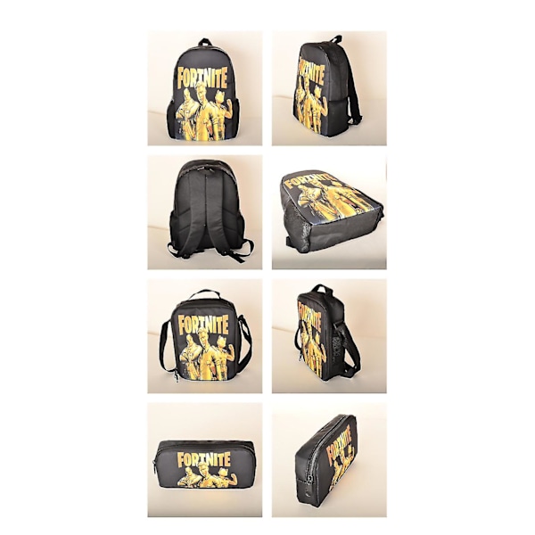 Sty16 Anime Pikachu Ryggsäck Lunchväska Pennfodral 3st/set Student Skolväska Barn Present{DB}