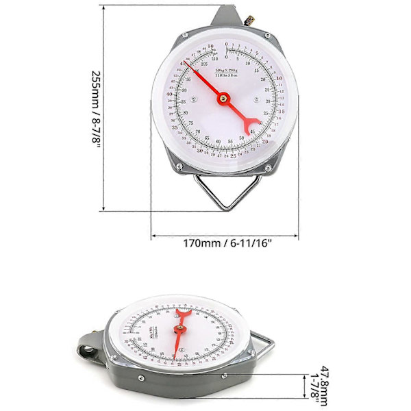 Præcisions Hængevægt, 110lbs / 50kg Kapacitet, Dobbelt Enhed, Hårdt Brug{ DB}