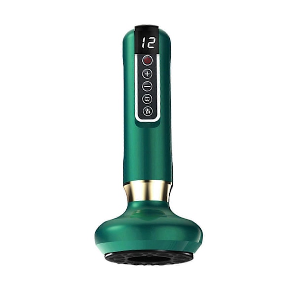 Koppningsset Gua Sha Massage Tryckavlastning Uppvärmning Tryckavlastning 12 Lägen Smart Elektrisk Koppning Bärbar Uppladdningsbar Koppningsmassage Till [Db] Green