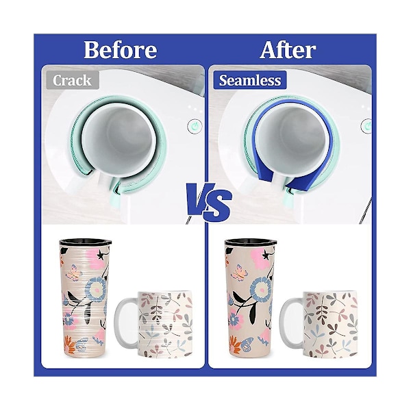 Sublimering Tumblers Wrap Set För Muggpress Tillbehör, 3 Tjocklekar Silikon Mugg Tumbler Wrap Subli