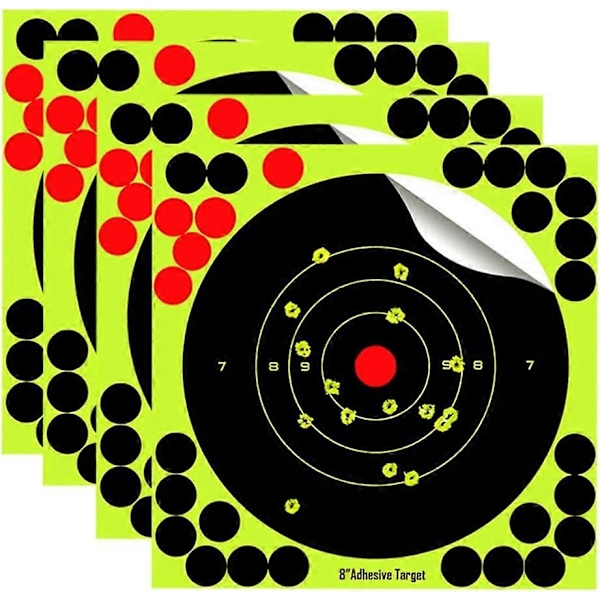 Pakke med 25 mål 8 tommer selvklebende skytemål Splatter Shot Burst Bringer fluorescerende gul{ DB}