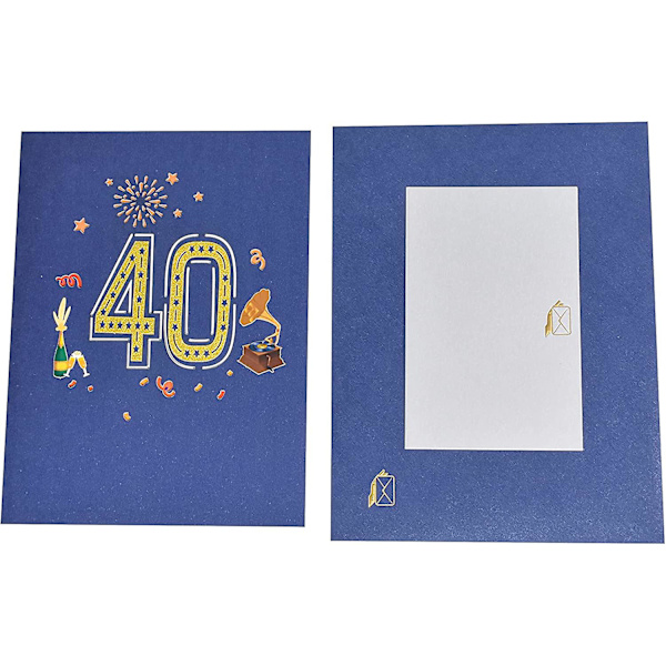 40 Vuotias 3D Syntymäpäiväkortti - Käsintehty Syntymäpäiväkortti - 18 Vuotias Syntymäpäiväkortti - Kirjekuorella Perheelle, Naisille, Miehille, Äidille, Ystäville {Db}