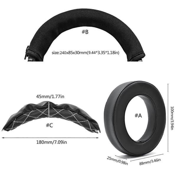 Elastisk øretelefonbøyle Hodebøyle for Corsair HS50 Pro HS60 Pro HS70 Pro Hodetelefon Reparasjonsdeler hodebøyle [DB] Head beam C