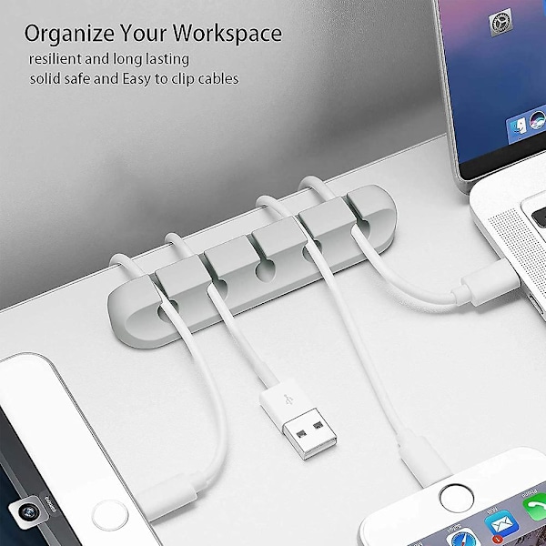 Kabelklämmor, Kabelhanteringssamlare, Självhäftande sladdhållare för att organisera USB-kabel/ström {Db}