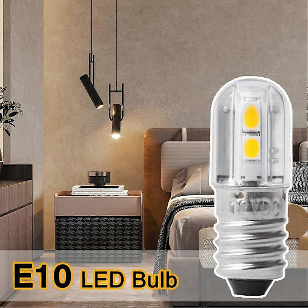E10 LED Pære 6V 12V Lampe Arbejdslys Varmt Hvid Til Lommelygte Hovedlygte{ DB} 6V Warm white