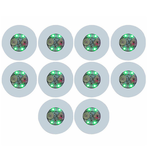 10 kpl/setti LED-alusta, joka valaisee juomapullon, kupin alustan, hehkuvan klubijuhlan baarikoristeen [DB] Green