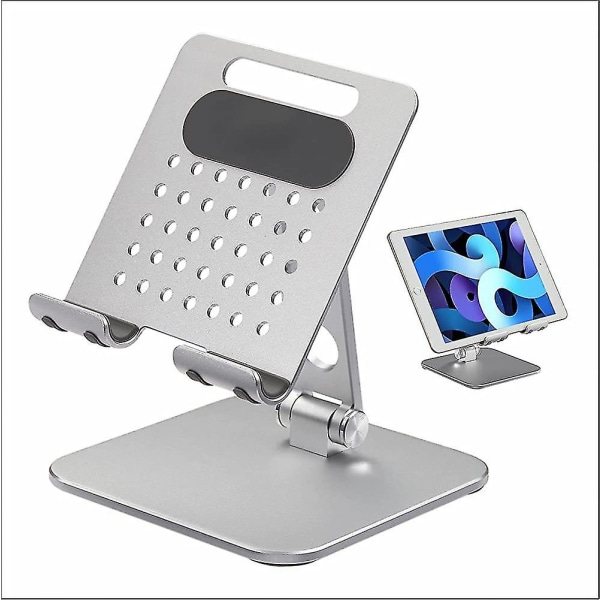 Tabletstativ - Justerbar i aluminium, Ipad tabletstativ, skrivebordsmontering kompatibel med tablets