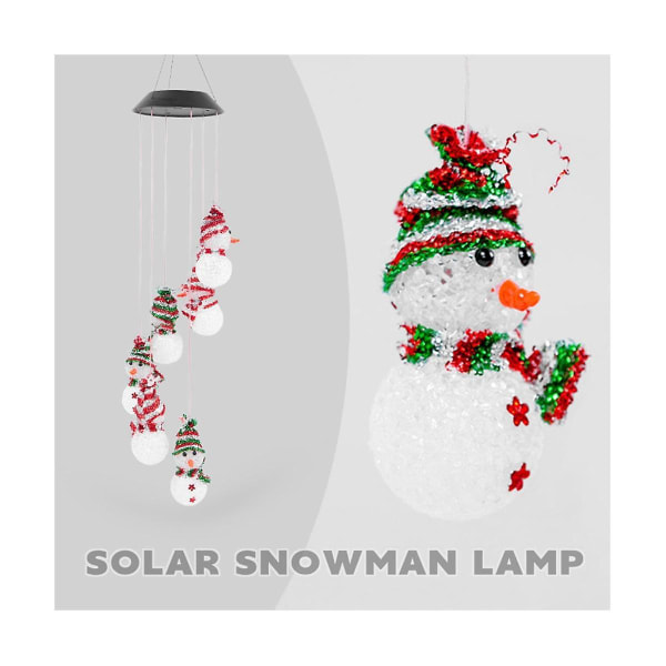 Farveskiftende Snowmans String Lights Farverige Skiftende One Drag Seks Solar Snowmans Lights Jul