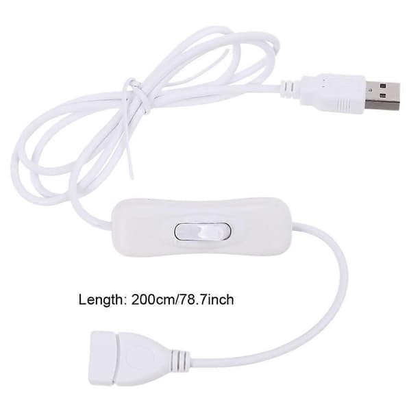 USB 2.0 Förlängningskabel med Strömbrytare för Bordslampor Vit [db]