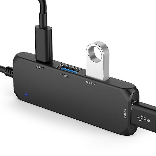 Bärbar USB-C 4K-hubb Typ-C till USB 2.0-adapter med 1 haneport 4 honportar