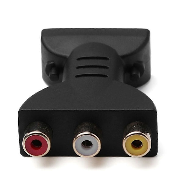 HDMI-yhteensopiva uros - 3 RCA naaras komposiitti AV ääni- ja videomuunnin sovitin TV:lle_dayuan [DB] Black