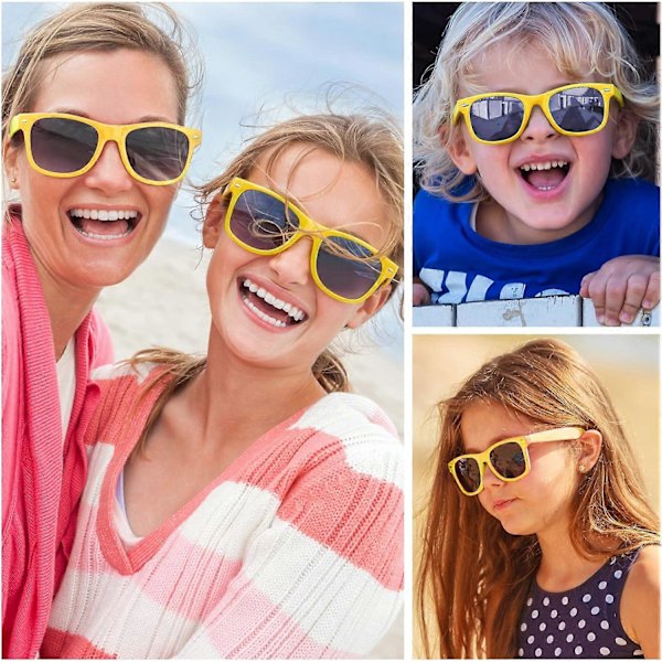 12 Pak Solbriller Neon Farver Solbriller Fest Favorer Goody Bag Fyld Bulk til Fødselsdagsfest Strand Pool Party, 12 Farver{ DB} Yellow