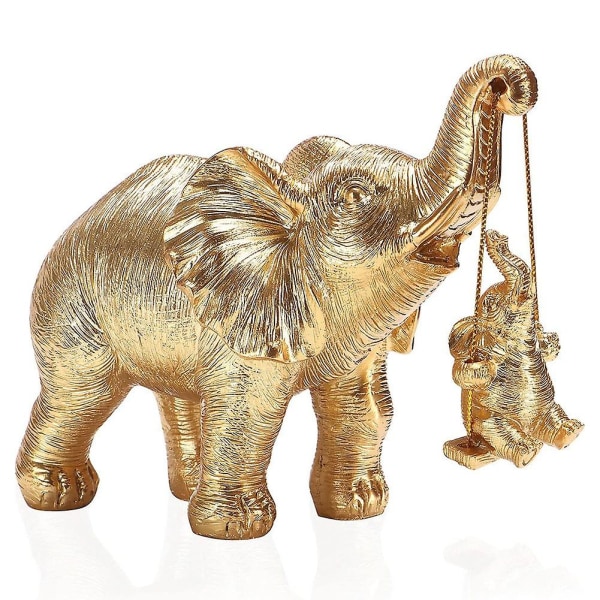Elefant statue. Guld elefantindretning bringer godt, sundhed, styrke elefantgaver, dekorationsapp