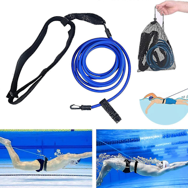 Justerbart Simbälte för Pool Simmotståndsbälte Pool Counter Simbälte För Pool Hängande Simträning Bungee Simmotstånd [DB]