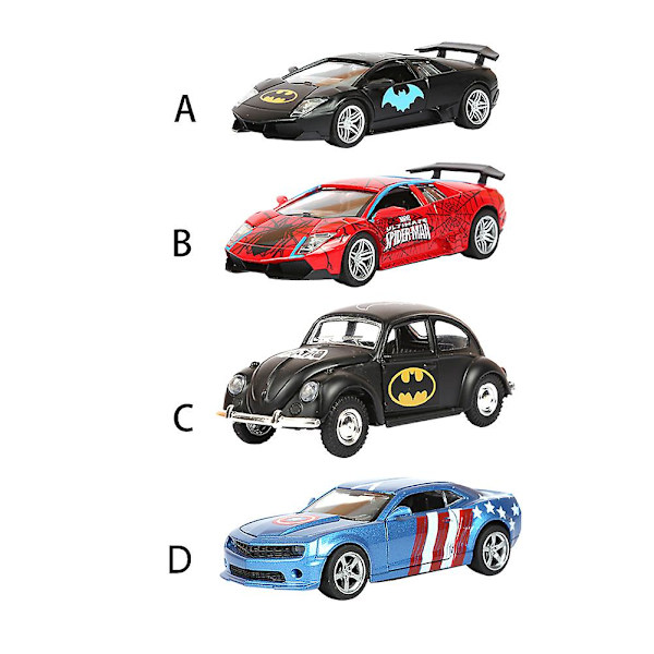 Med LED-ljus Racing Batteridriven Spider Man Pull Back Bil Leksak Present Launcher Db