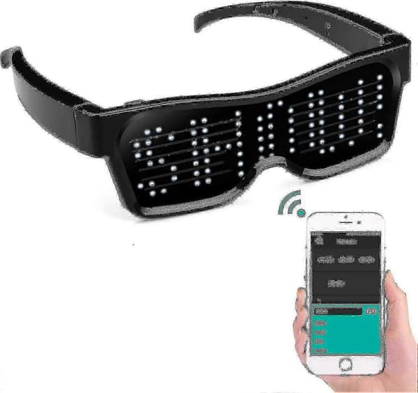 LED Bluetooth App-tilkoblet LED-skjerm Smartbriller [DB]