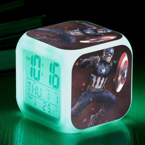 Captain America Led Glowing Digital Alarm Clock - Digital Alarm Clock