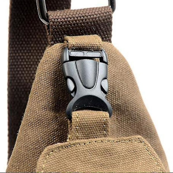 Menn Militær Army Canvas Brystveske Skråveske Skulderveske Ryggsekk For Vandring Camping Bestselger {Db} Coffee