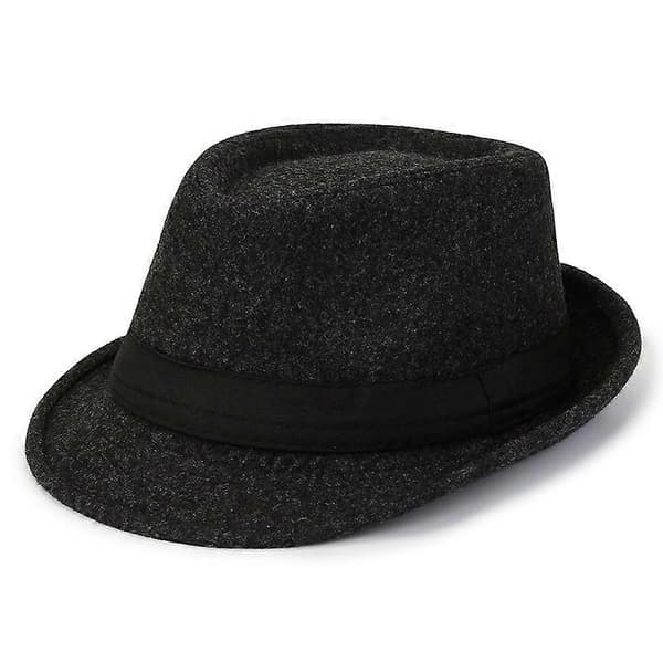 Høj Hat Uld Soft Top Hat Jazz Hat Event Høj Hat Sort [DB] Dark Grey