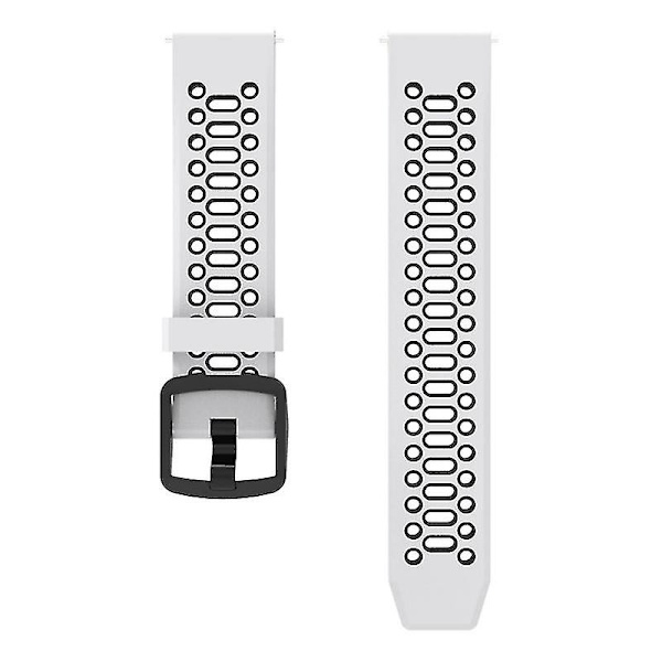 Dobbelt farget 20mm silikon klokkearmbånd for Coros Pace 2/Garmin vivoactive 5/GarminActive 5/Venu Sq 2 {Db} White Black