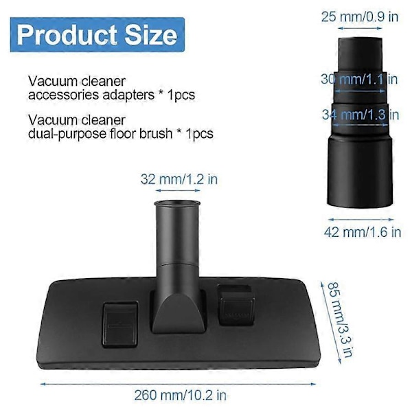 Universaali imuriharja, yhdistelmäharja 32 mm sovittimella, imureiden lisävarusteet [DB] black