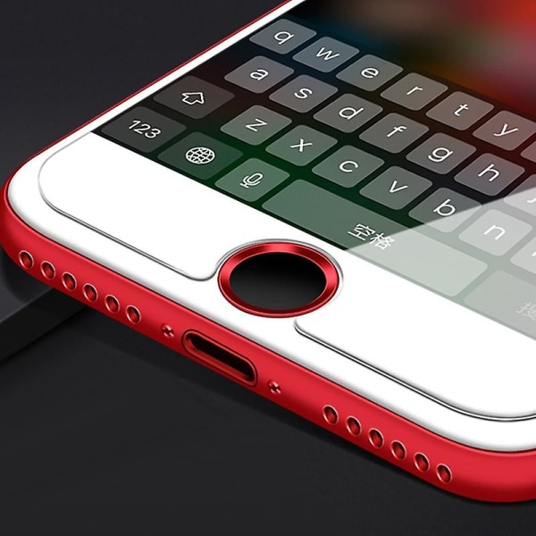 Knappklistermärke Skydd Mode Färgglad Touch Id Hemknappklistermärke Kompatibel Iphone 7/6s/6 Jikaix Red