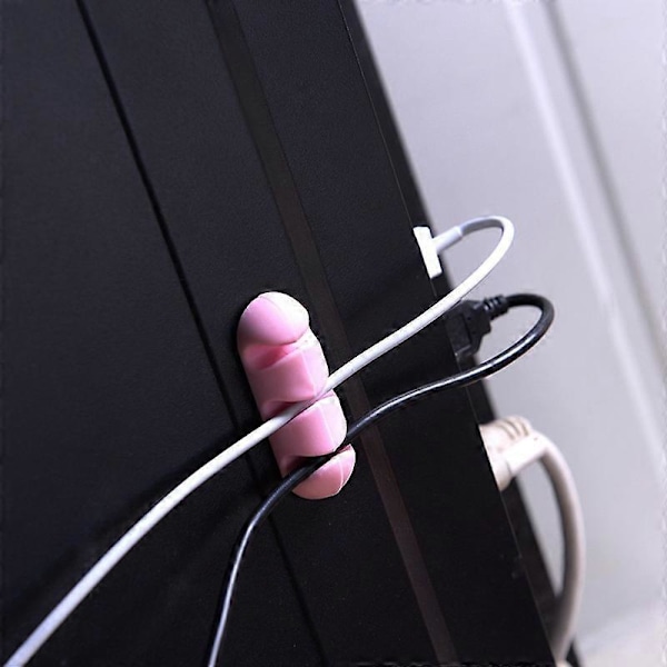 1/2 stk. Silikon Kabelholder Selvklebende Ledningsholdere Skrivebord Ledningsorganisator Ledningsklemmer Lader Ledningsholder For Skrivebord Bil Hjem [db] 03 pink 2pc677