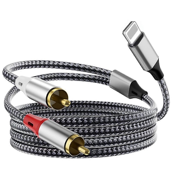 1m Stereo Y-Splitter Adapter: Lightning til RCA Kabel til iPhone, iPad og Højttalere db