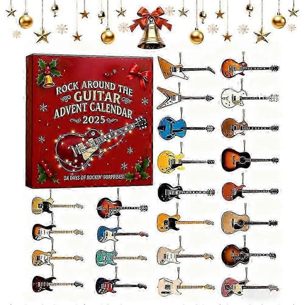 2025 Rock Around The Guitar Julekalender, 24 dager Nedtelling til jul 2D Flat