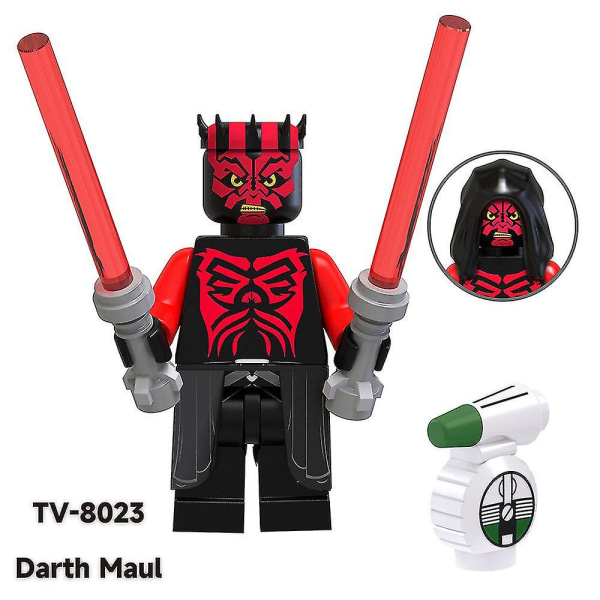 8 stk/sett Star Wars-serie byggeklosser minifigurer leketøy Darth Maul Obi-wan Rey montering actionfigurer leker barn fans samleobjekt gave Db