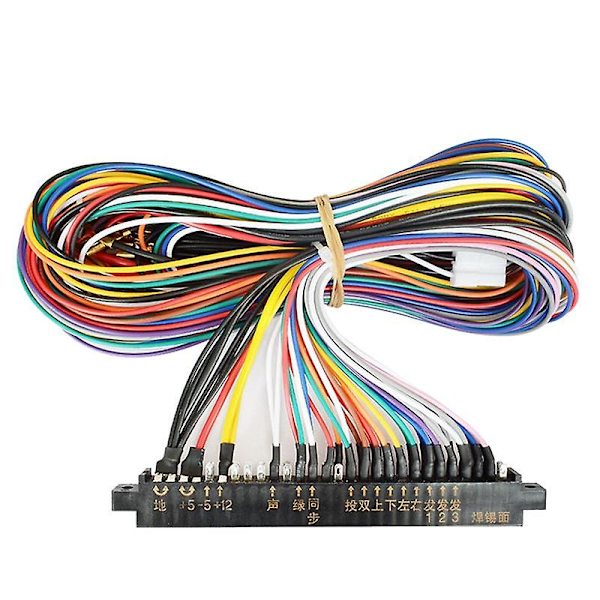 Jamma 28-pins Arcade-kabelnett med joystick- og knappkobling for videospillarkade-spillboks (4 {db} As Shown