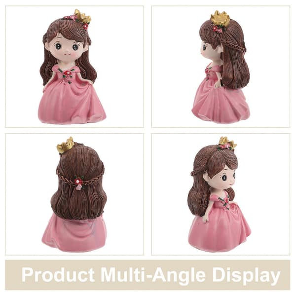 Bursdagskakedekor for jenter 4 stk. Mini prinsessefigurkolleksjon