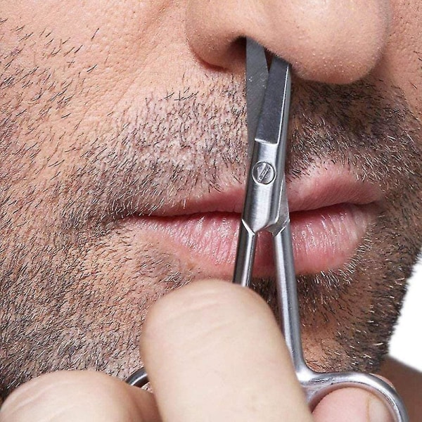 Lille saks til pleje - rustfrit stål lige spids saks til hårklipning, skæg, øre, øjenbryn, overskæg, næsetrimning