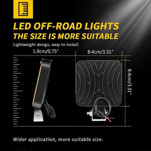 Arbeidslys 48W LED Frontlykt Flomlys Spot Vanntett for Offroad Lastebil Båt [DB] Red