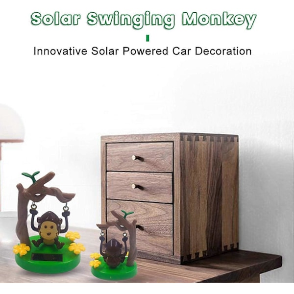 Solcellsdriven Dansande Apa Figur, Dekoration, Solcellsdriven Dansande Djur, Solgunga Apa Gungande [DB]